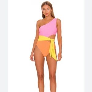 New! Beach Riot Carlie Fruity Colorblock One Piece Swimsuit 24038